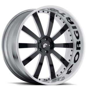 20" Forgiato Wheels Concavo Custom 2 Tone with Black Lettering on White Lip Forged Rims