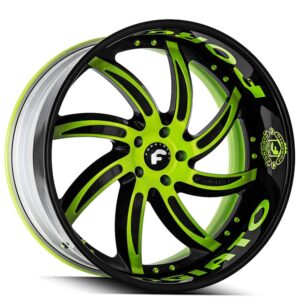 20" Staggered Forgiato Wheels Azioni Custom 2 Tone Face with 2 Tone Lip and Lettering Forged Rims