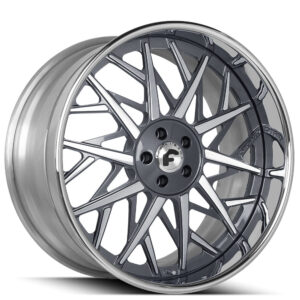 20" Staggered Forgiato Wheels Blocco Custom 2 Tone Face with Chrome Lip Forged Rims