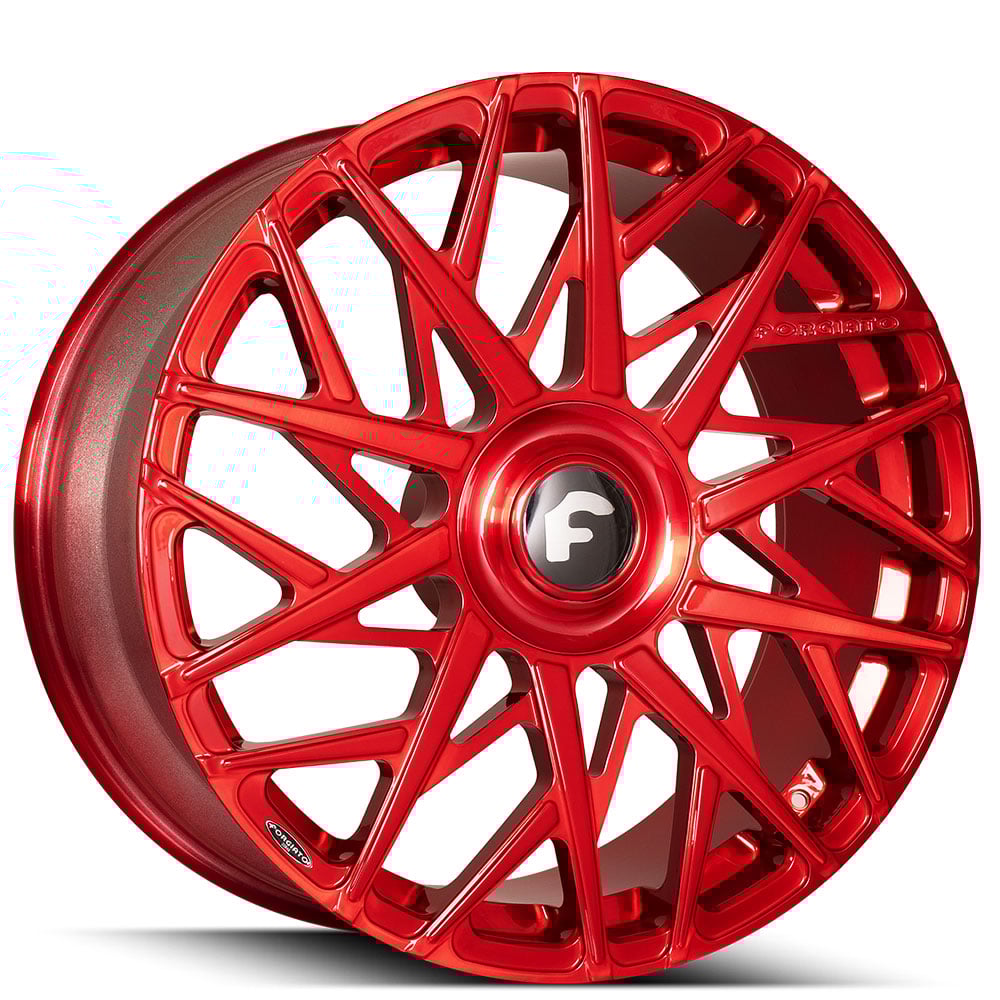 21" Forgiato Wheels Blocco-M Candy Red Forged Rims 21" Forgiato Wheels Blocco-M Candy Red Forged Rims