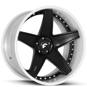 21" Forgiato Wheels Classico-ECL Satin Black Face with Gloss White Lip Forged Rims