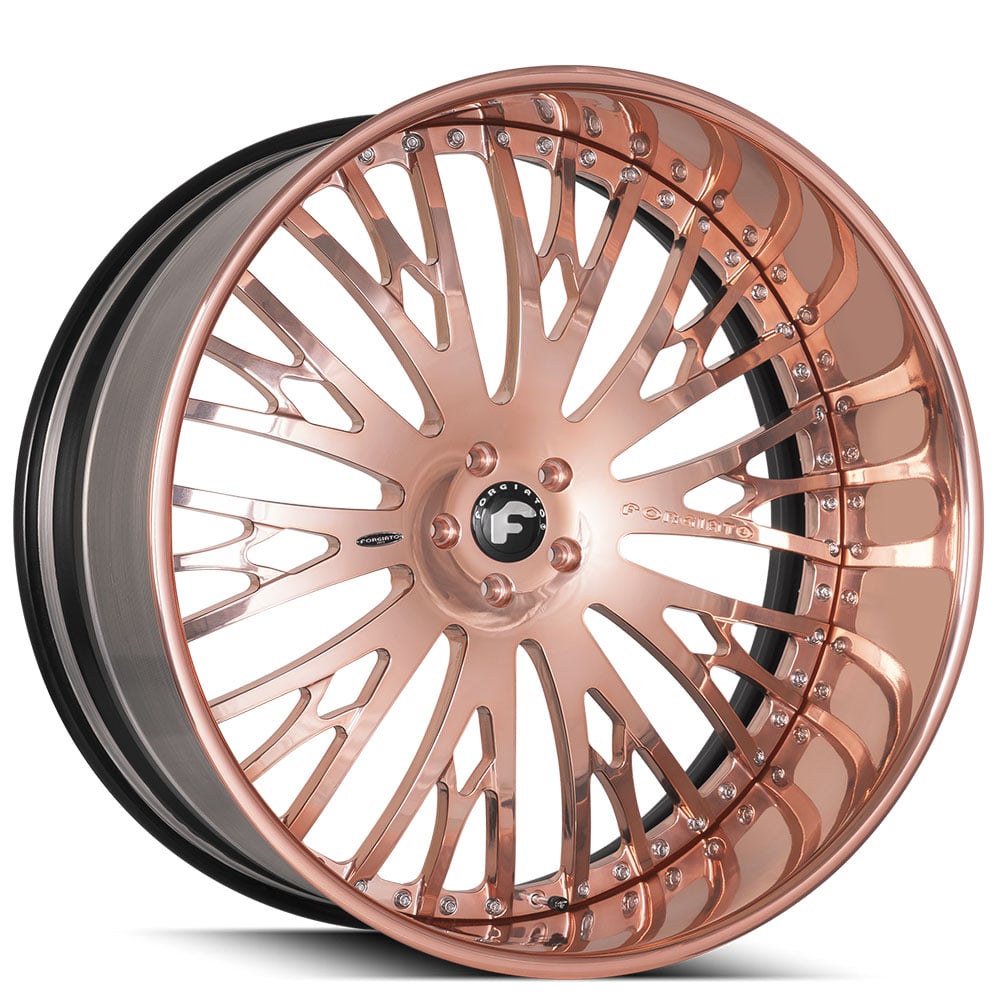 21" Forgiato Wheels Cravatta Rose Gold with Black Inner Forged Rims 21" Forgiato Wheels Cravatta Rose Gold with Black Inner Forged Rims