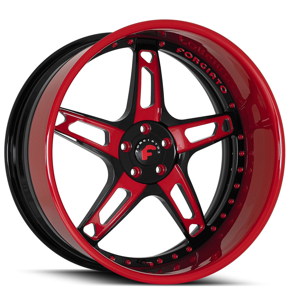 21" Staggered Forgiato Wheels Affilato Custom 2 Tone Red with Black Inner Forged Rims 21" Staggered Forgiato Wheels Affilato Custom 2 Tone Red with Black Inner Forged Rims