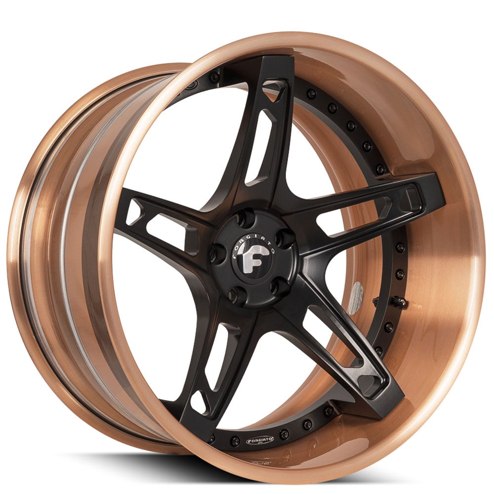 22" Staggered Forgiato Wheels Affilato-ECL Satin Black Face with Brushed Copper Lip Forged Rims 22" Staggered Forgiato Wheels Affilato-ECL Satin Black Face with Brushed Copper Lip Forged Rims
