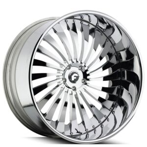 22" Staggered Forgiato Wheels Autonomo-L Chrome Forged Rims
