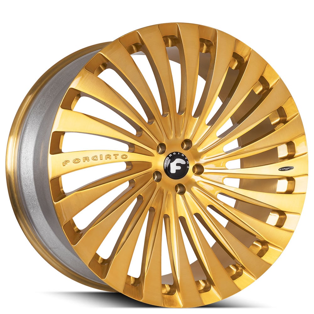 22" Staggered Forgiato Wheels Autonomo-M Gold Forged Rims 22" Staggered Forgiato Wheels Autonomo-M Gold Forged Rims