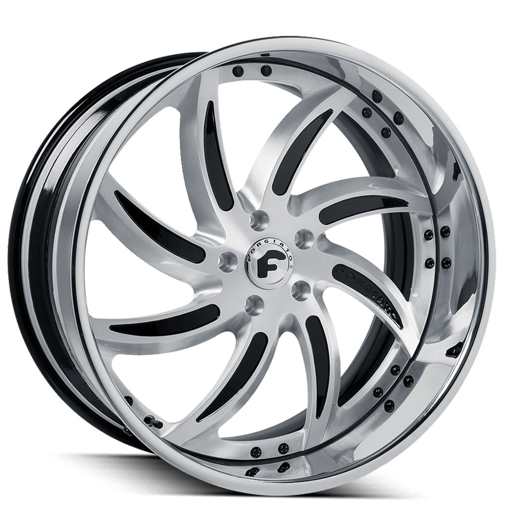 22" Staggered Forgiato Wheels Azioni Brushed Custom 2 Tone Face with Chrome Lip Forged Rims 22" Staggered Forgiato Wheels Azioni Brushed Custom 2 Tone Face with Chrome Lip Forged Rims