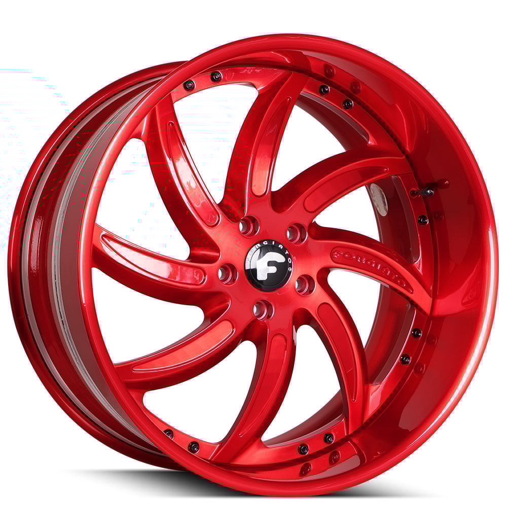 22" Staggered Forgiato Wheels Azioni Candy Red Forged Rims 22" Staggered Forgiato Wheels Azioni Candy Red Forged Rims