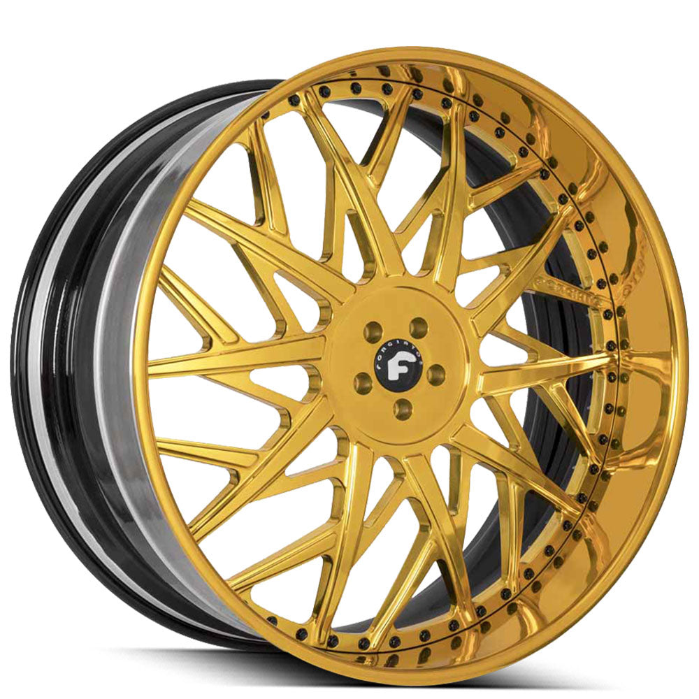 22" Staggered Forgiato Wheels Blocco Gold Face and Outer with Black Inner Forged Rims 22" Staggered Forgiato Wheels Blocco Gold Face and Outer with Black Inner Forged Rims