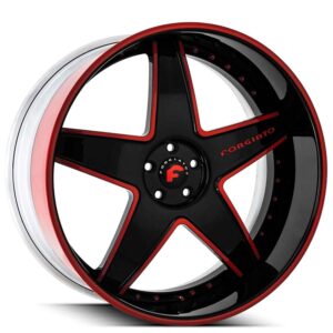 24" Staggered Forgiato Wheels Classico Custom 2 Tone with Custom Rivets Forged Rims