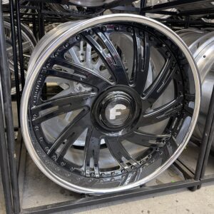 22" forgiato wheels c2c 1 gloss black xl floater cap wheel/tire package