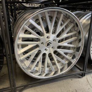 22" forgiato wheels provette brushed silver chrome lip 4 wheel and tire pkg