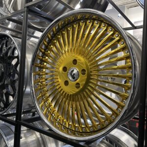 22" forgiato wheels trimestre gold face chrome lip 4 wheel and tire pkg