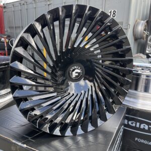 22" forgiato wheels twisted trimestre m gloss black monoblock 4 wheel and tire pkg