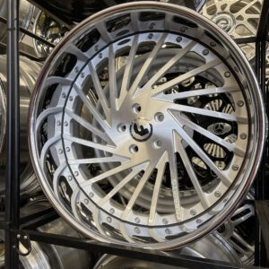 22" forgiato wheels ventoso brushed silver chrome lip g body/old school fitment wheel/tire package