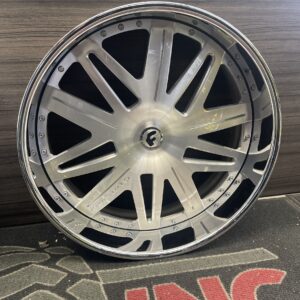 24" forgiato wheels 713 1 brushed silver chrome lip 4 wheel and tire pkg