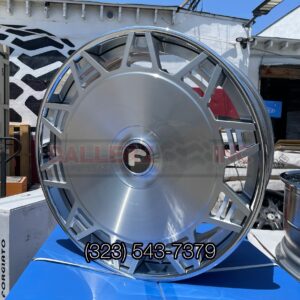 24" forgiato wheels ecs 4 brushed silver chrome lip xl floater cap 4 wheel and tire pkg