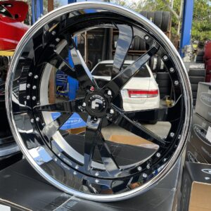 24" forgiato wheels s221 gloss black chrome lip 4 wheel and tire pkg