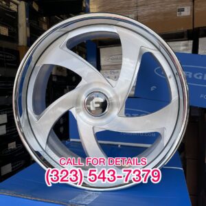 24" forgiato wheels sr01 brushed silver chrome lip xl floater cap 4 wheel and tire pkg