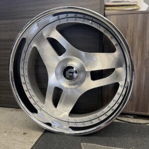 26" forgiato wheels 713 2 brushed silver chrome lip xl floater cap 4 wheel and tire pkg