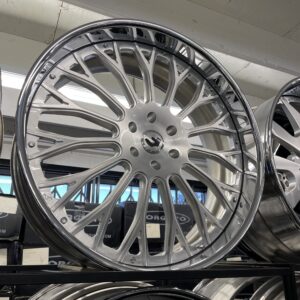26" forgiato wheels nb6 brushed silver chrome lip 6x135 6x5.5 4 wheel & tire package