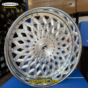 26" forgiato wheels sona brushed silver chrome lip wheel & tire package