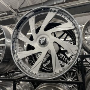 30" forgiato wheels iveto brushed silver chrome lip xl floater cap 4 wheels/tires package fits 5 & 6 lug