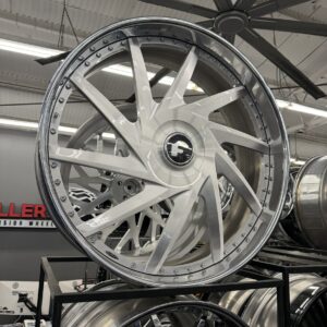 30" forgiato wheels troppo brushed silver chrome lip xl floater cap 4 wheels/tires package fits 5 & 6 lug